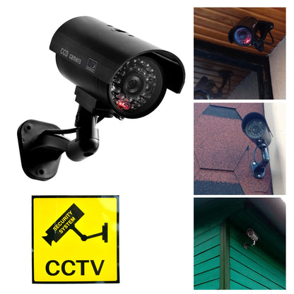 HONTUSEC Fake Bullet Camera Security CCTV Camera Waterproof Emulational IR LED Flash Red Led Dummy Camera Video Surveillance