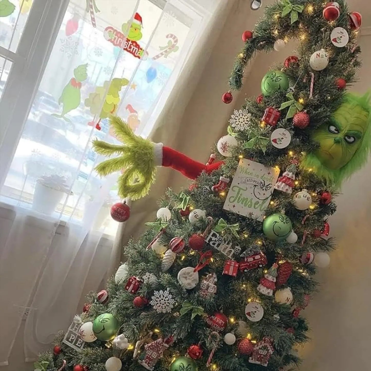 Elf Christmas Tree, Decoration Doll Green, Fur Monster Arm, Doll Elf Decorations, Xmas Room Tree Decor Party Supply
