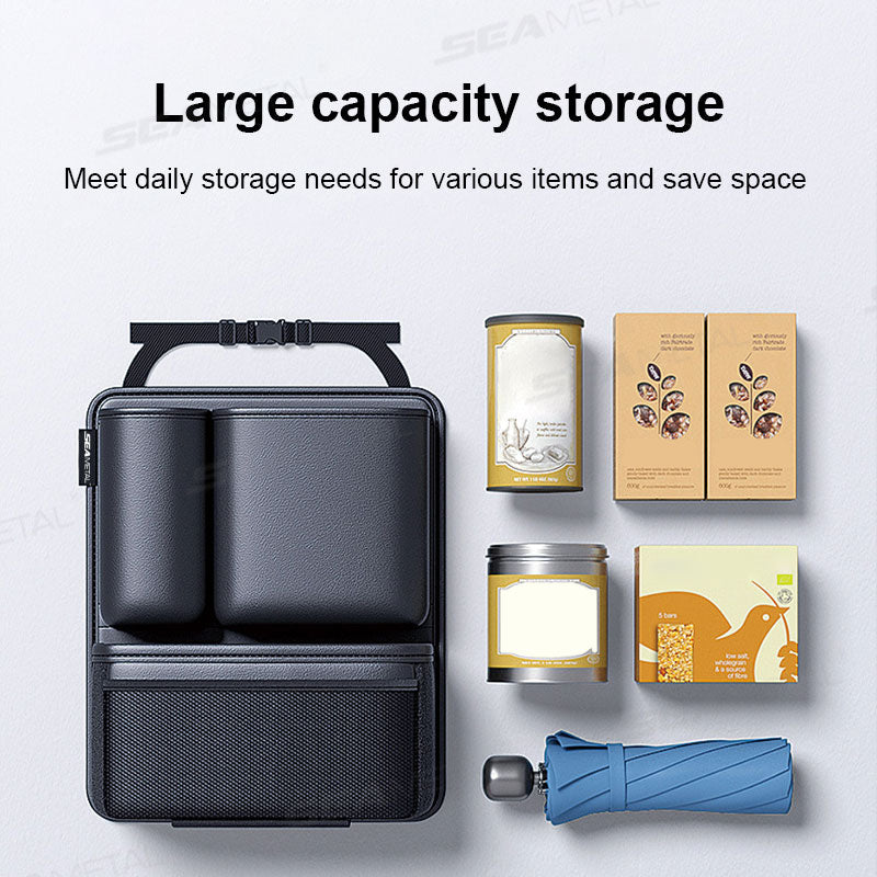 High-Capacity Car Trunk Leatherette Storage Bag, Detachable Auto Seat Back Pocket for Jeeps, Hanging Organizer