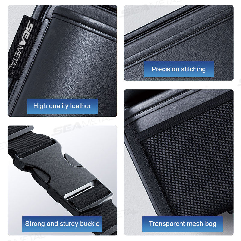 High-Capacity Car Trunk Leatherette Storage Bag, Detachable Auto Seat Back Pocket for Jeeps, Hanging Organizer
