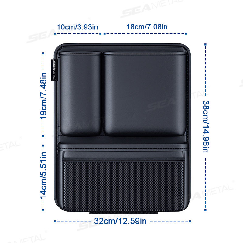 High-Capacity Car Trunk Leatherette Storage Bag, Detachable Auto Seat Back Pocket for Jeeps, Hanging Organizer