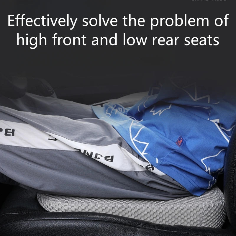 Memory Foam Car Seat Cushion for Sedentary Car Drivers, Thickened Height Pad, Anti Slip Beveled Design Leveling Pad