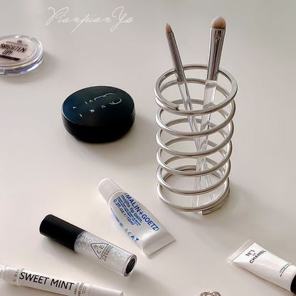 Bathroom Metal Toothbrush Holder, Stainless Steel Makeup Brush Storage Rack, Home Decoration Tool