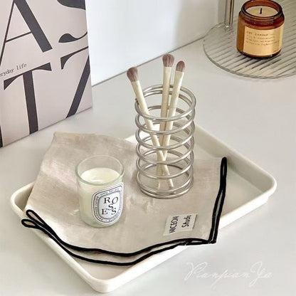 Bathroom Metal Toothbrush Holder, Stainless Steel Makeup Brush Storage Rack, Home Decoration Tool