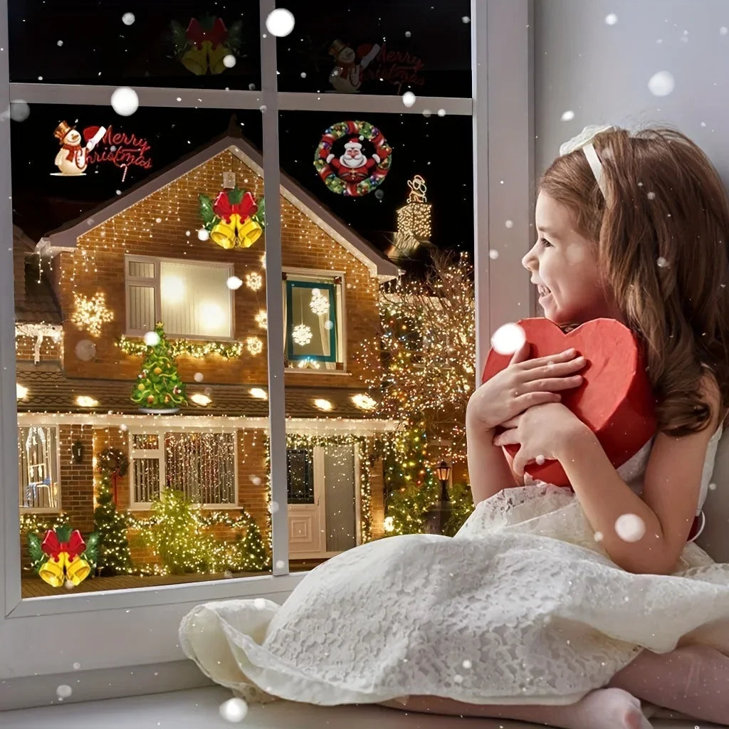 Outdoor Night Lighting Christmas Decor, USB Powered Rotating Christmas Pattern LED Stage Lights, Snowflake Projector