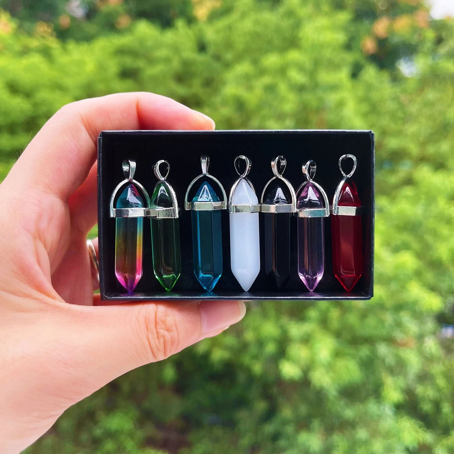 Bullet Shape Chakra Crystal Bead Set For Jewelry Making And Home Decor