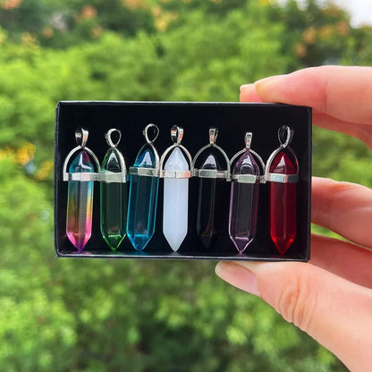 Bullet Shape Chakra Crystal Bead Set For Jewelry Making And Home Decor