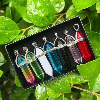 Bullet Shape Chakra Crystal Bead Set For Jewelry Making And Home Decor