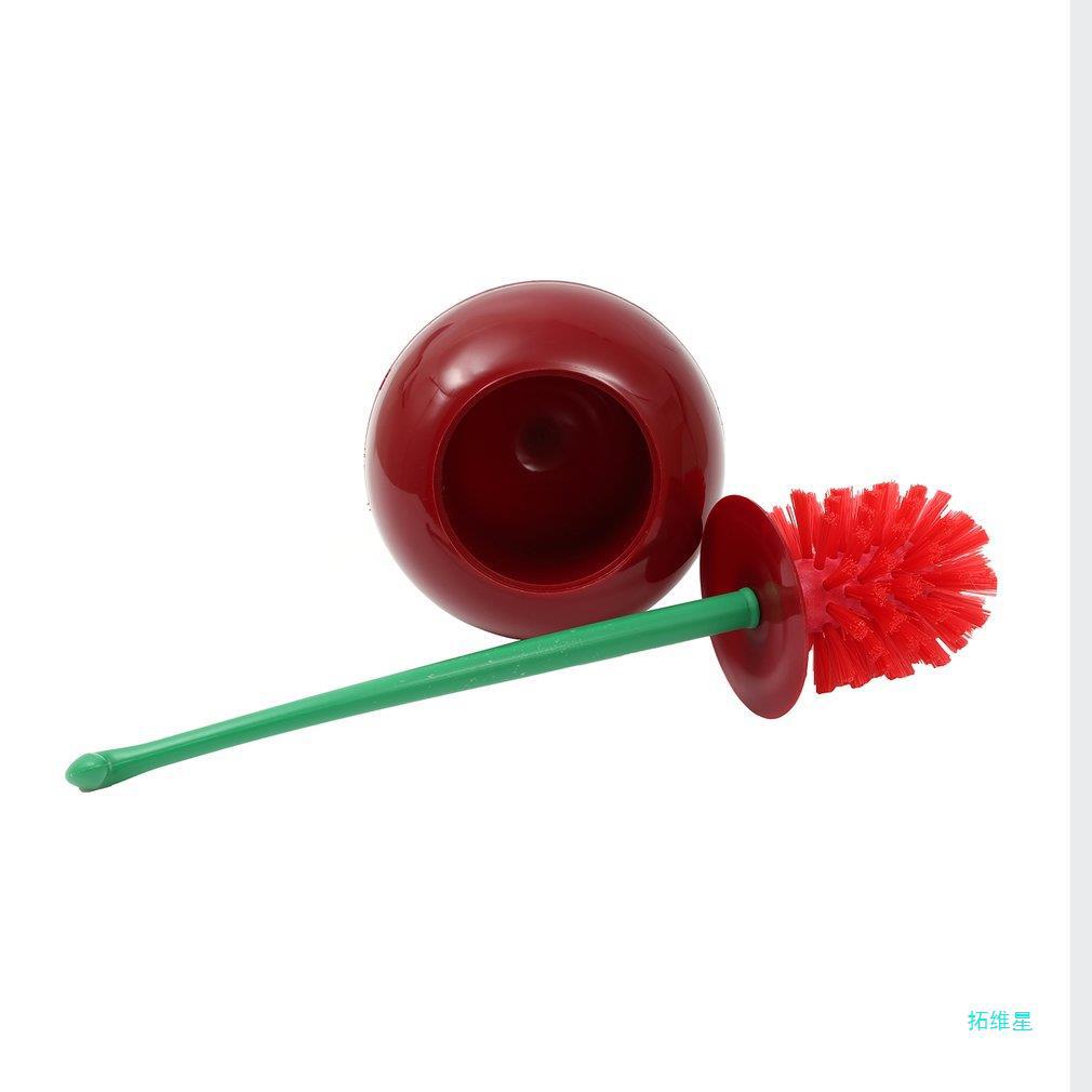 Lovely Lavatory Brush Toilet Cleaning Brush Cherry Shape with Holder Set