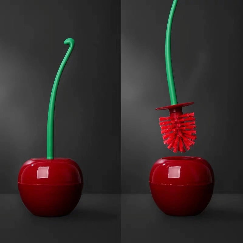 Lovely Lavatory Brush Toilet Cleaning Brush Cherry Shape with Holder Set