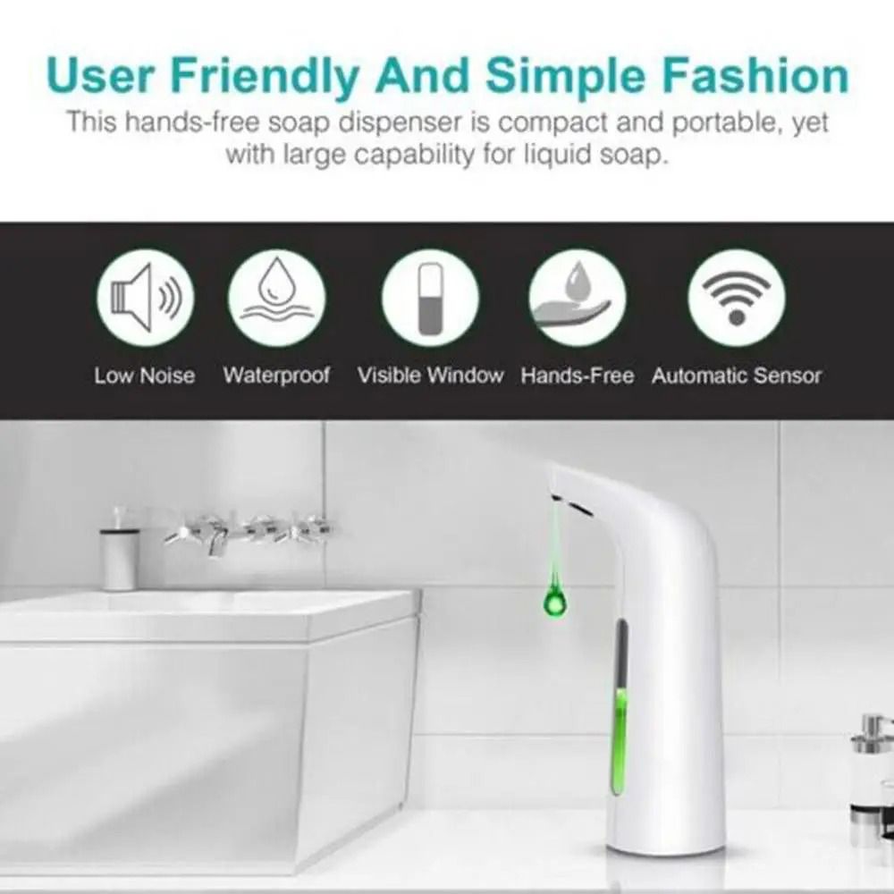 Automatic Soap Sanitiser Dispenser Handsfree Infrared Sensor 400ml Touchless Countertop Dispenser