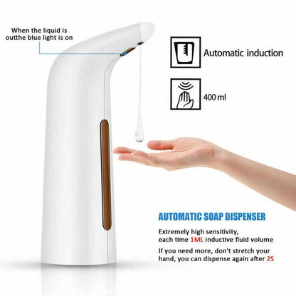 Automatic Soap Sanitiser Dispenser Handsfree Infrared Sensor 400ml Touchless Countertop Dispenser