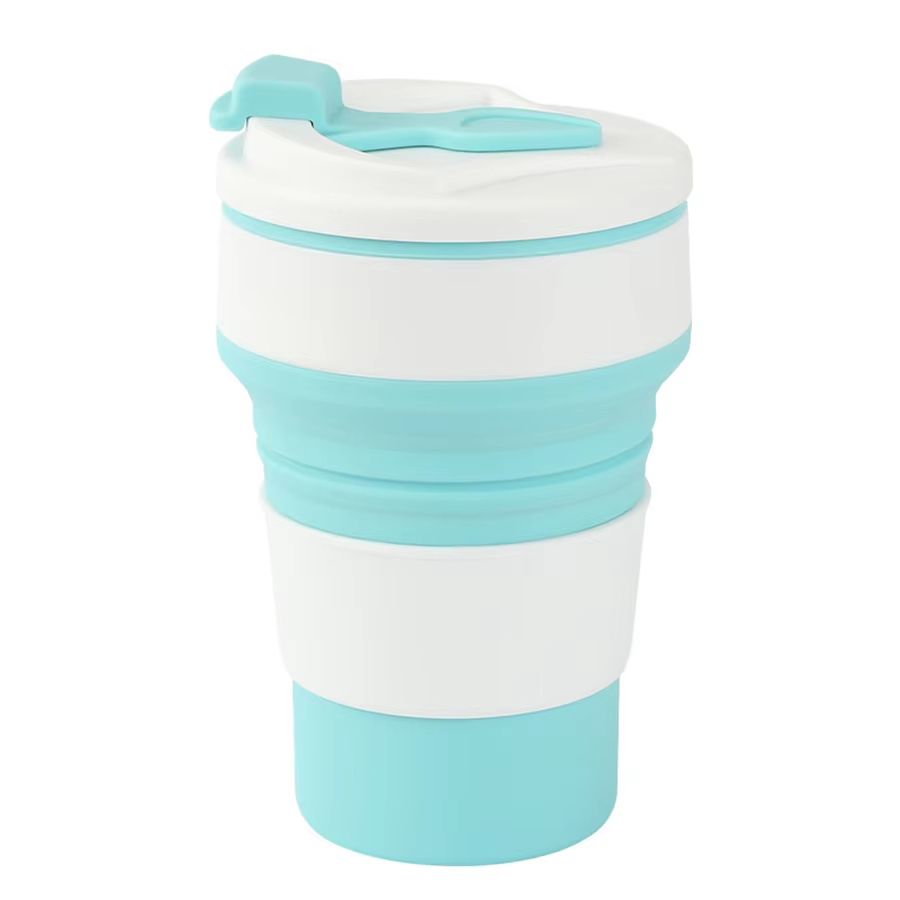 TravelFold 12oz Silicone Collapsible Cup with Lid – Reusable Portable Coffee & Hot-Drink Mug