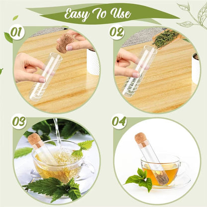 ClearBrew Glass Tea Infuser with Cork Lid – Transparent Loose-Leaf Steeper and Strainer for Tea Cups and Mugs
