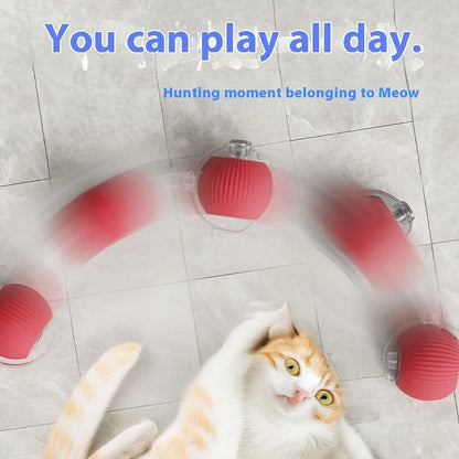 Electric Cat Ball Toy with Automatic Rolling and Teaser Movement