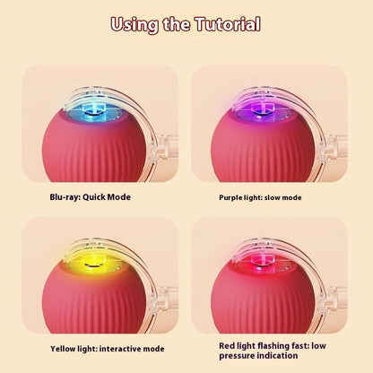 Electric Cat Ball Toy with Automatic Rolling and Teaser Movement