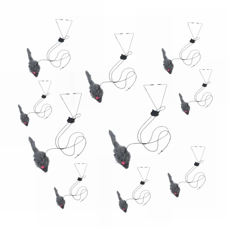 Interactive Door Hanging Cat Toy with Black Mouse Teaser