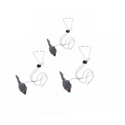 Interactive Door Hanging Cat Toy with Black Mouse Teaser