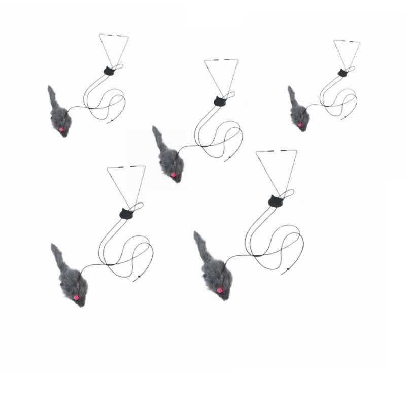 Interactive Door Hanging Cat Toy with Black Mouse Teaser