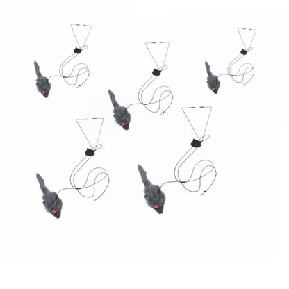 Interactive Door Hanging Cat Toy with Black Mouse Teaser