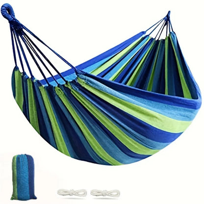 Thick Canvas Outdoor Portable Swing Hammock for Camping, Lounging & Sleeping