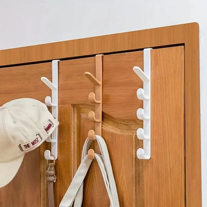 Over The Door Clothes Hanger Rack Plastic Home Storage Hooks, Bedroom Organiser Purse Holder Rails