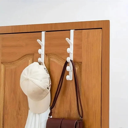 Over The Door Clothes Hanger Rack Plastic Home Storage Hooks, Bedroom Organiser Purse Holder Rails