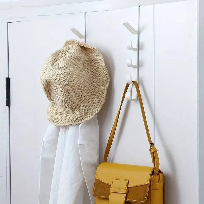Over The Door Clothes Hanger Rack Plastic Home Storage Hooks, Bedroom Organiser Purse Holder Rails