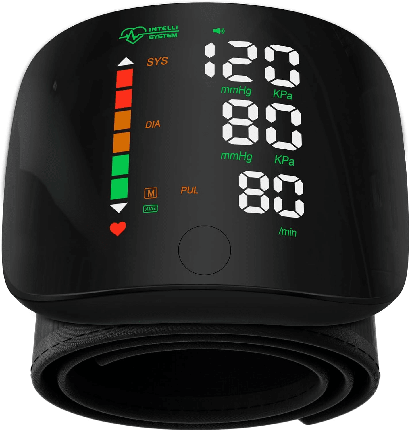 Rechargeable Wrist Blood Pressure Monitor Accurate Digital Tensiometer with Heart Rate & LED Display