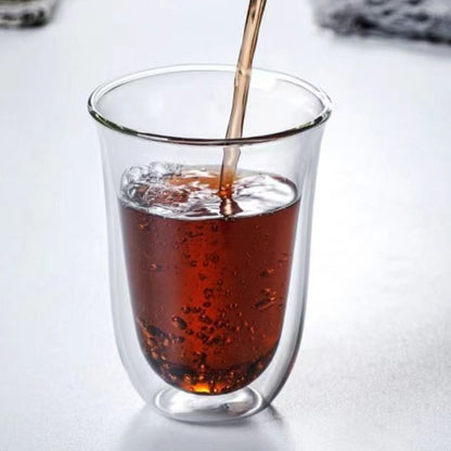 Double layer Transparent Mug, High Silicate Glass, Heat Insulation Cup for Coffee Tea Breakfast Milk Juice Beer