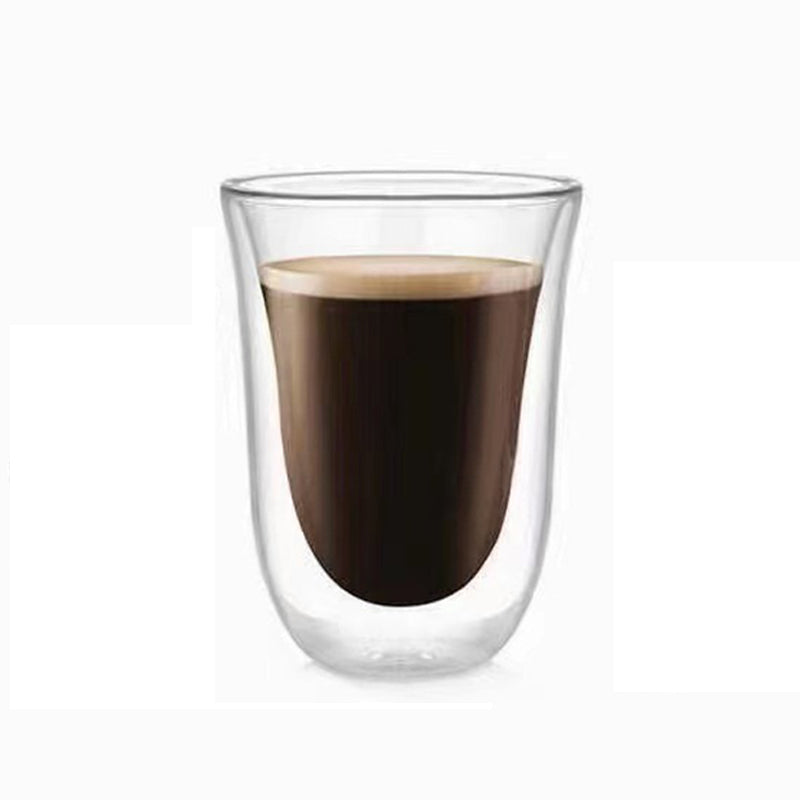 Double layer Transparent Mug, High Silicate Glass, Heat Insulation Cup for Coffee Tea Breakfast Milk Juice Beer