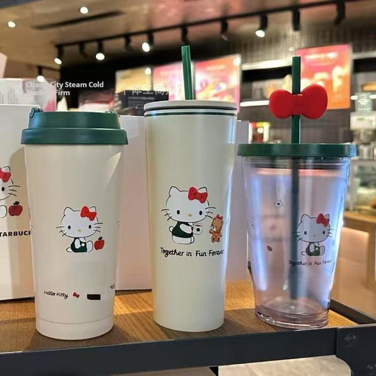 Hello Kitty Joint Stainless Steel Mug, Portable Sports Cup, Cute Girl Replica Gift