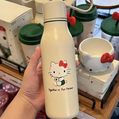 Hello Kitty Joint Stainless Steel Mug, Portable Sports Cup, Cute Girl Replica Gift