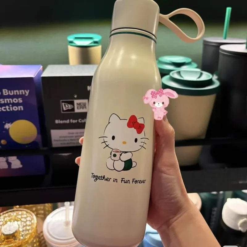 Hello Kitty Joint Stainless Steel Mug, Portable Sports Cup, Cute Girl Replica Gift