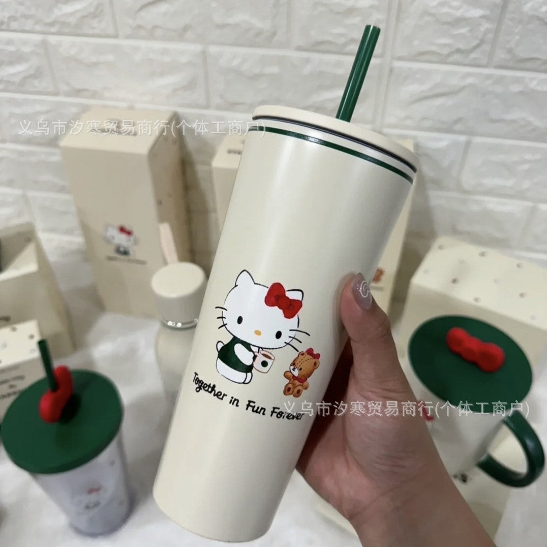 Hello Kitty Joint Stainless Steel Mug, Portable Sports Cup, Cute Girl Replica Gift