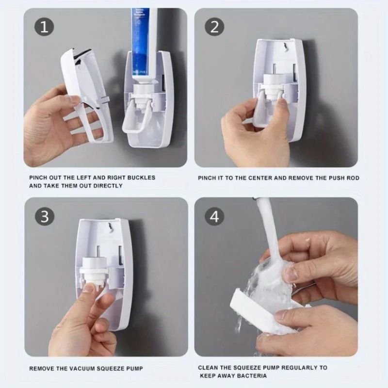 Wall Mounted Toothbrush and Toothpaste Holder Set
