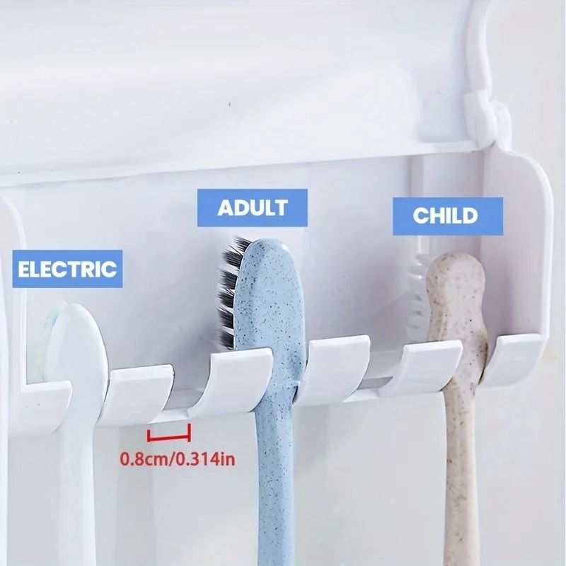 Wall Mounted Toothbrush and Toothpaste Holder Set