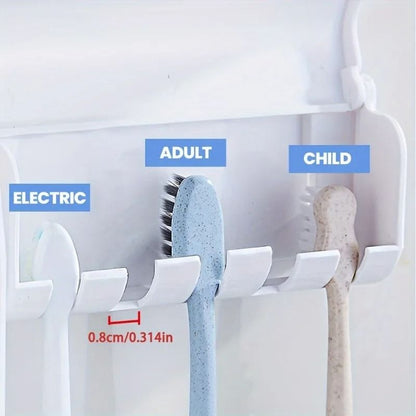 Wall Mounted Toothbrush and Toothpaste Holder Set