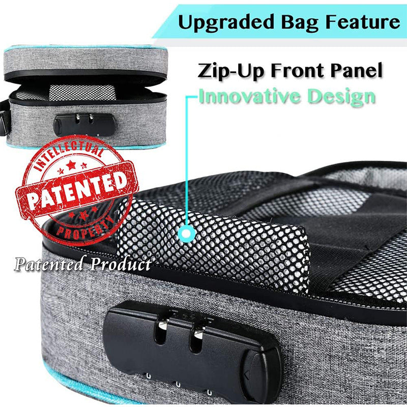 Smell Proof Cigarette Smoking Stash Bag, Combination Lock Container, Tobacco Herbs Storage, Cigar Grinder Travel Box