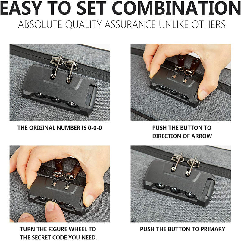 Smell Proof Cigarette Smoking Stash Bag, Combination Lock Container, Tobacco Herbs Storage, Cigar Grinder Travel Box