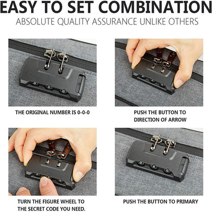 Smell Proof Cigarette Smoking Stash Bag, Combination Lock Container, Tobacco Herbs Storage, Cigar Grinder Travel Box