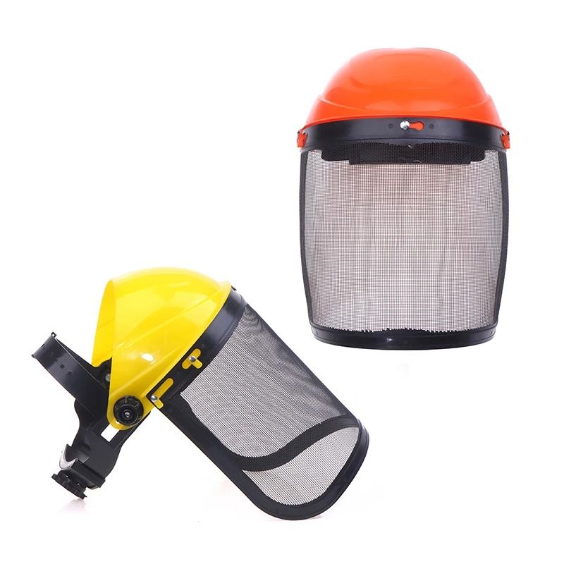 Garden Safety Helmet with Full Face Mesh Protective Mask for Brush Cutting and Forestry Work