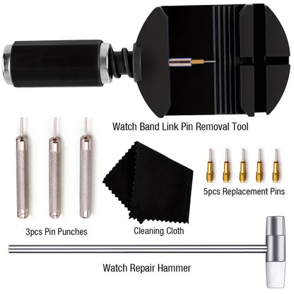 Watch Link Removal Tool Kit, Watch Band Tool Strap Chain Pin Remover, Repair Tool Kit for Strap Adjustment