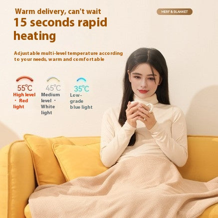 USB Heated Blanket, Electric Shawl Wraps, Heating USB Powered Blanket, Women Wearable Throw Blanket