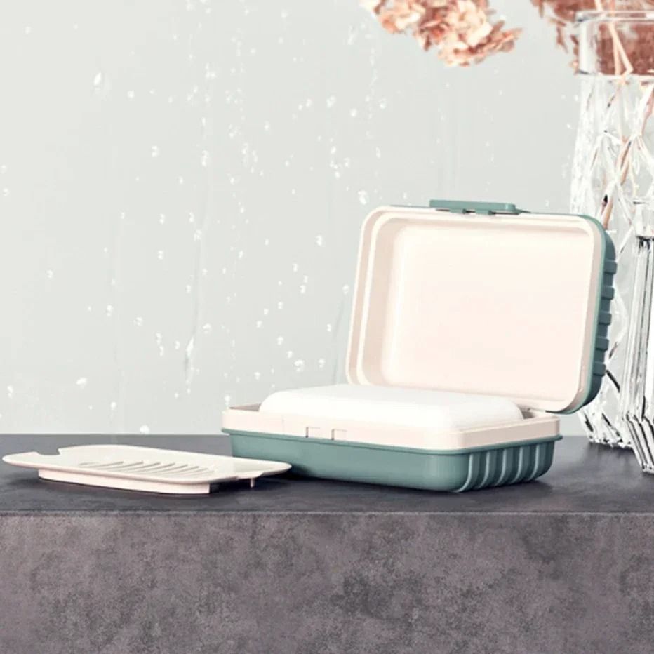Bathroom Soap Dish Box with Lid Travel Essentials and Home Dry Storage