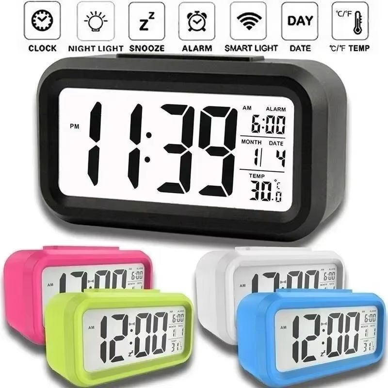 LED Digital Alarm Clock – Multi-Function Bedroom, Desk & Wall Electronic Clock with Backlight