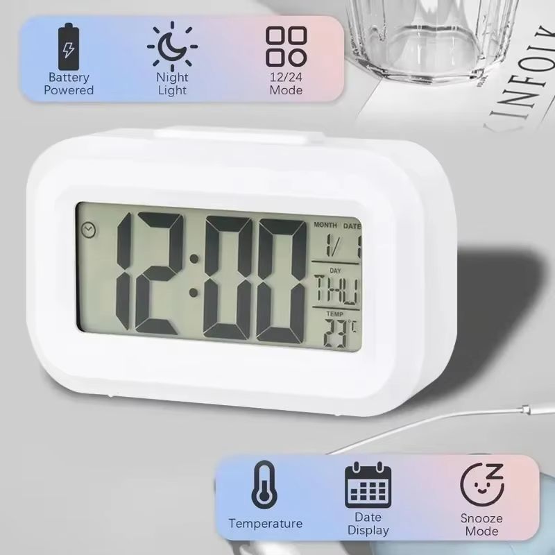 LED Digital Alarm Clock – Multi-Function Bedroom, Desk & Wall Electronic Clock with Backlight