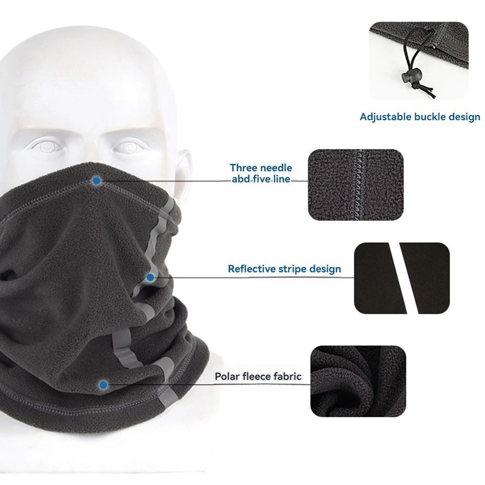 Winter Fleece Motorcycle Half Face Mask with Windproof Neck Cover