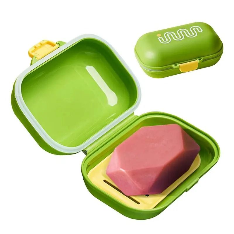 Leak-Proof Travel Soap Container with Sealed Case for Camping and Travel