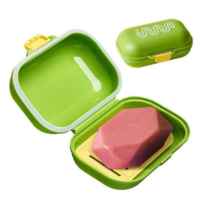 Leak-Proof Travel Soap Container with Sealed Case for Camping and Travel
